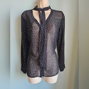 Forever 21 transparent blouse with dots